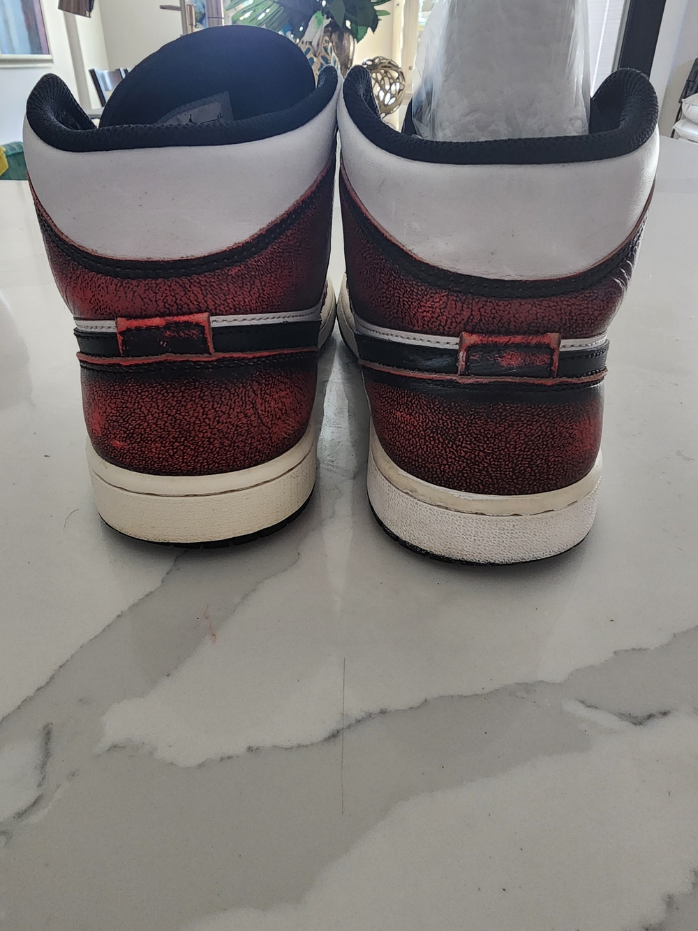 Nike Air Jordan 1 Mid Men’s Sneakers - Wear-Away Chicago 7.5 - Picture 5 of 6